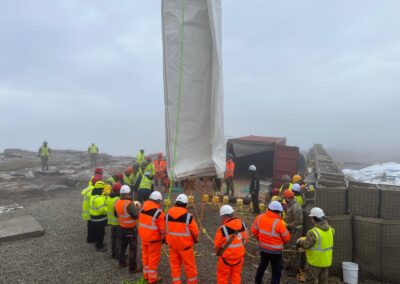 Radome lifting operations.