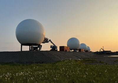 Four 30ft 9.14m Rigid Sandwich radomes manufactured and installed by Sheergard Composite Solutions in the USA.
