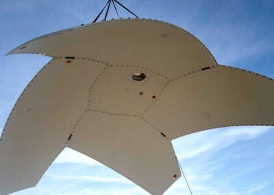 Sheergard Rigid Sandwich Radome being assembled from the top down.
