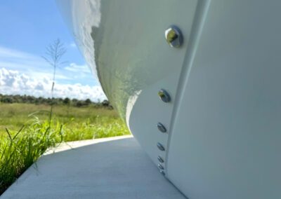 Sheergard's Sandwich Radome standard fastener, seam, and surface finish example.
